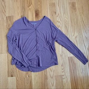 button up long sleeve purple top